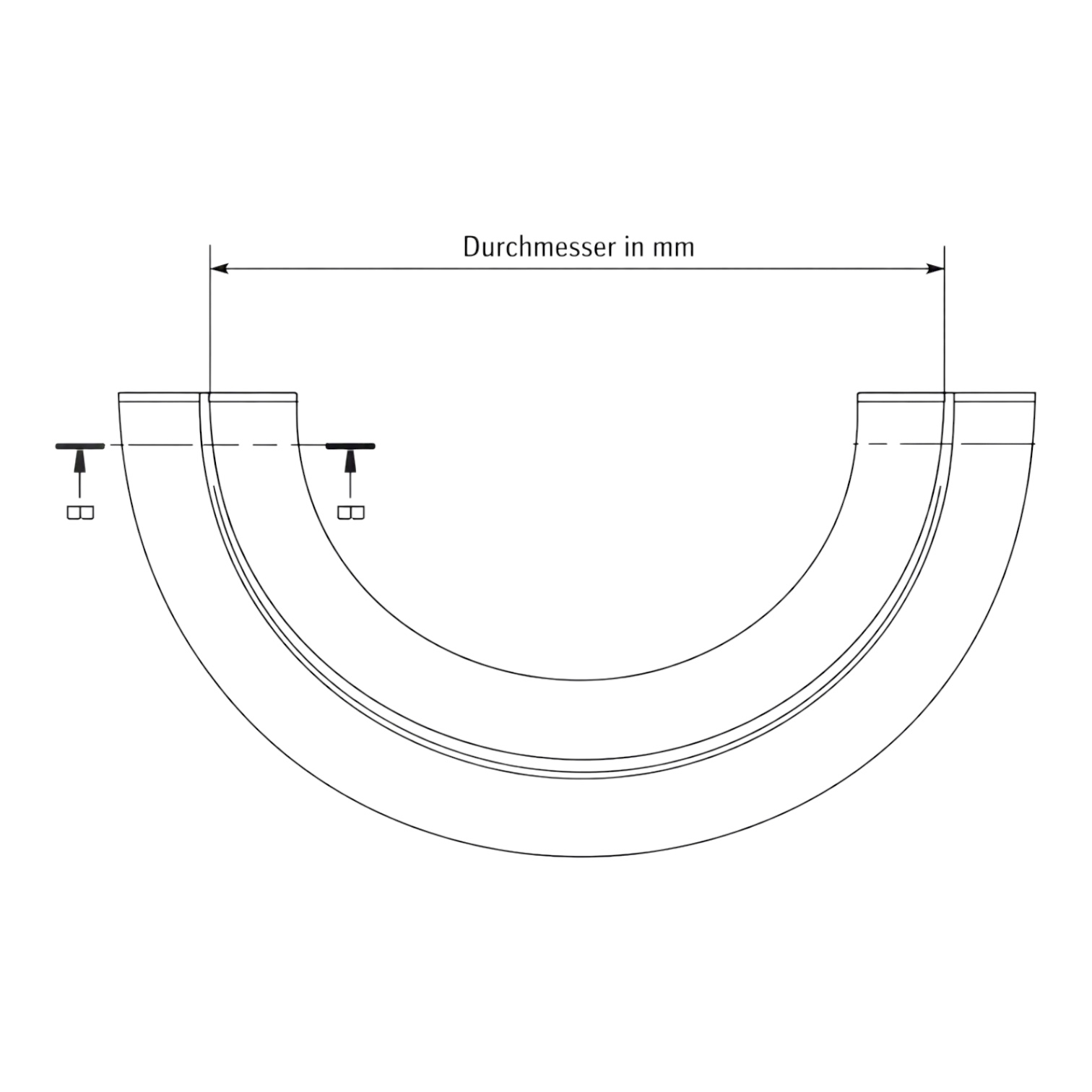 halbrunde/kreisrunde Fensterbank aus Aluminium