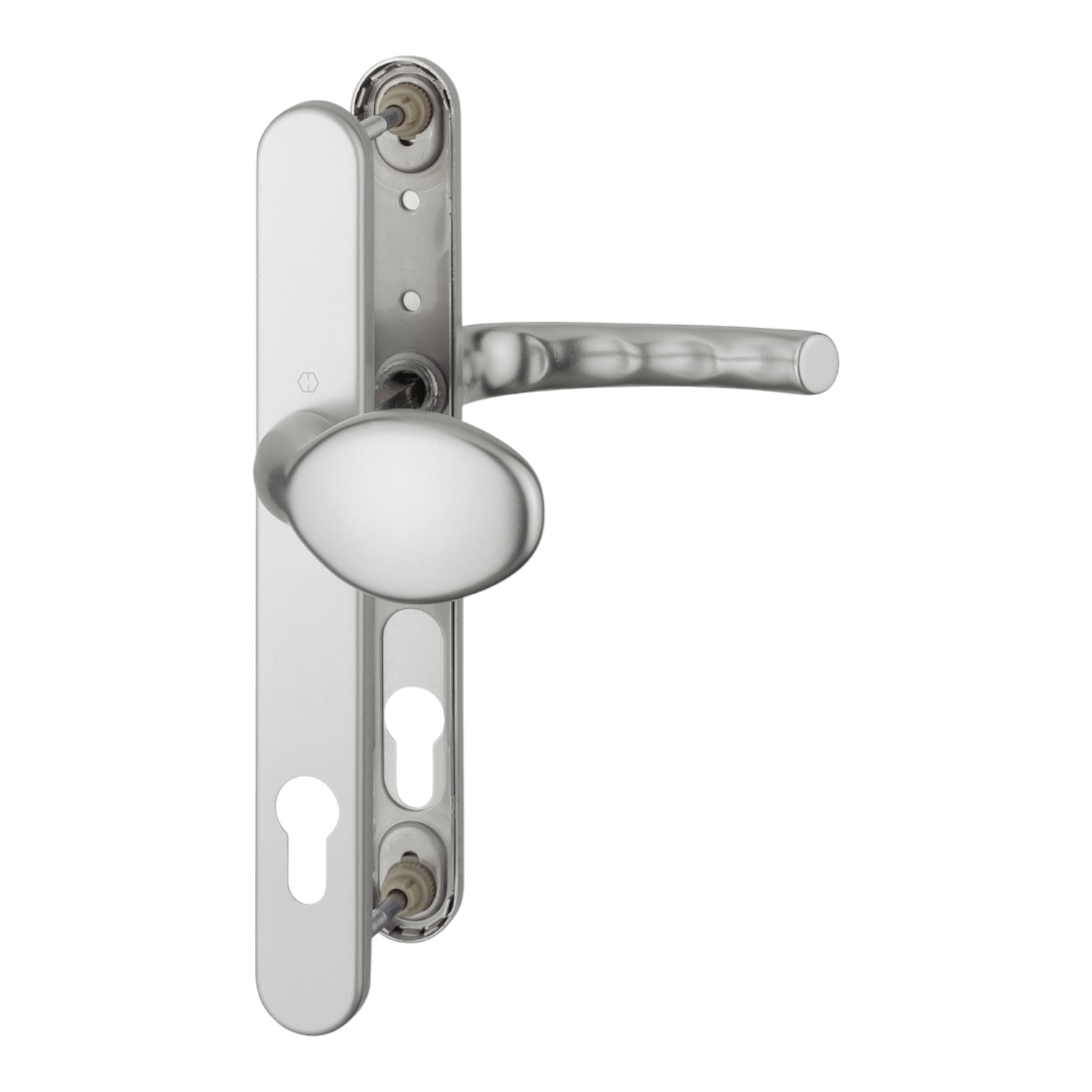 HOPPE Tokyo Aluminium Profiltür-/Schmalschild Wechselgarnitur 76G/3346/1710RH mit Klinke und Knauf für Profilzylinder