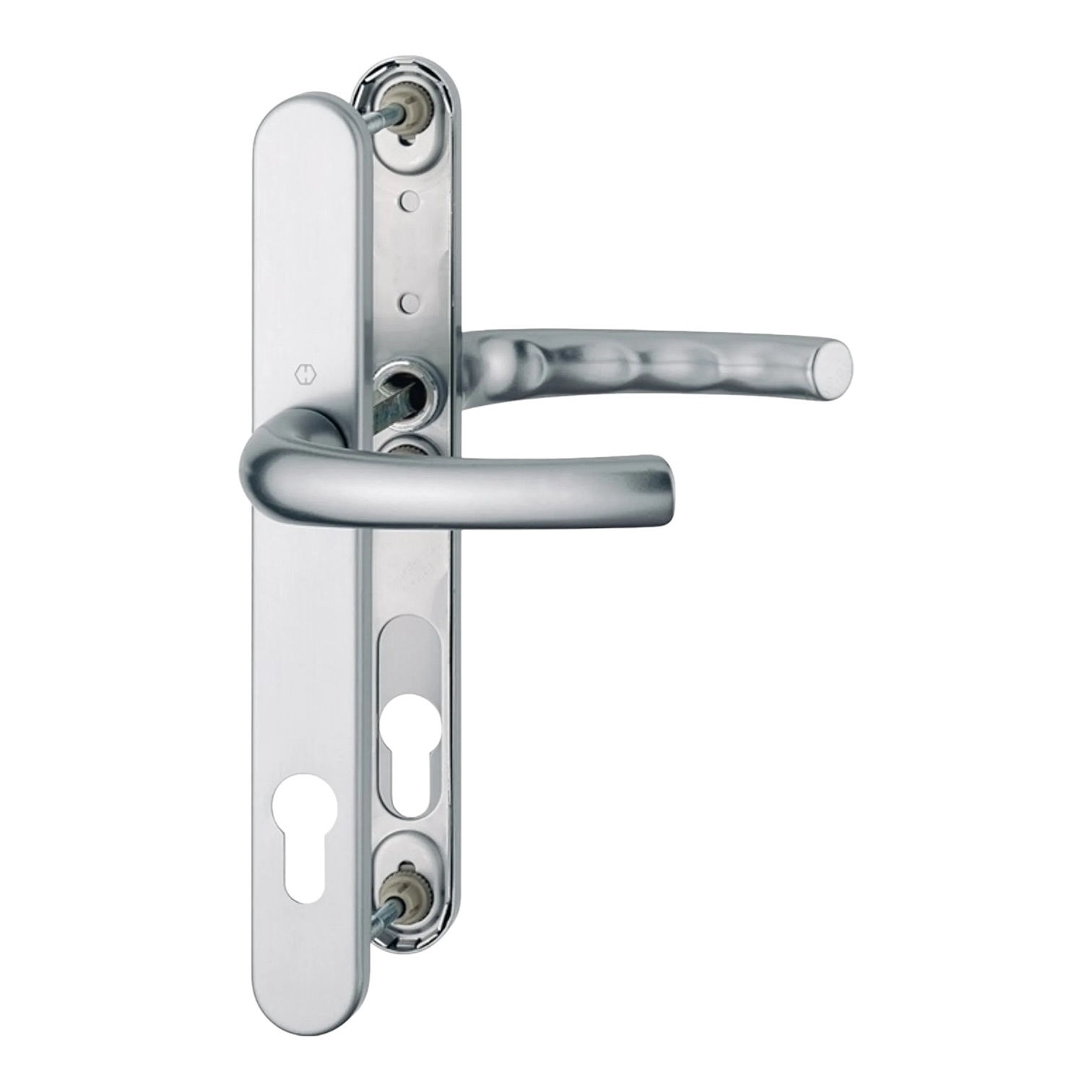HOPPE Tokyo Aluminium Profiltür-/Schmalschild Drückergarnitur 1710RH/3346 mit beidseitig Klinke für Profilzylinder