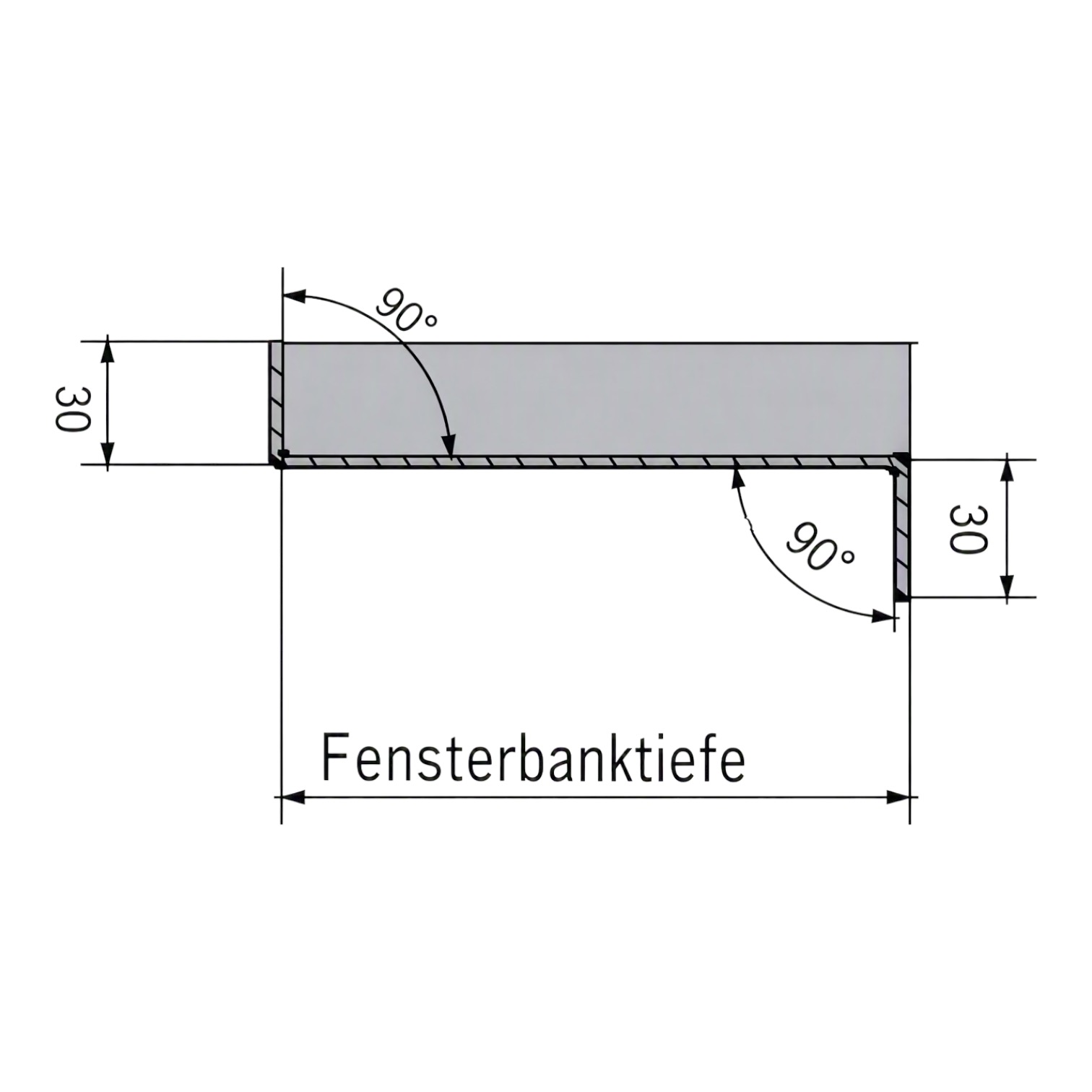 halbrunde/kreisrunde Fensterbank aus Aluminium